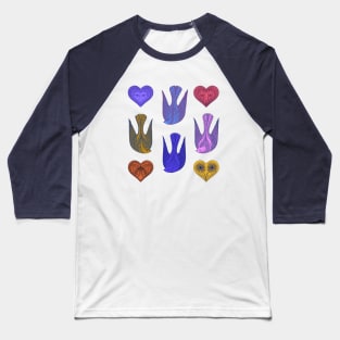 Lovely love birds with cute hearts Baseball T-Shirt